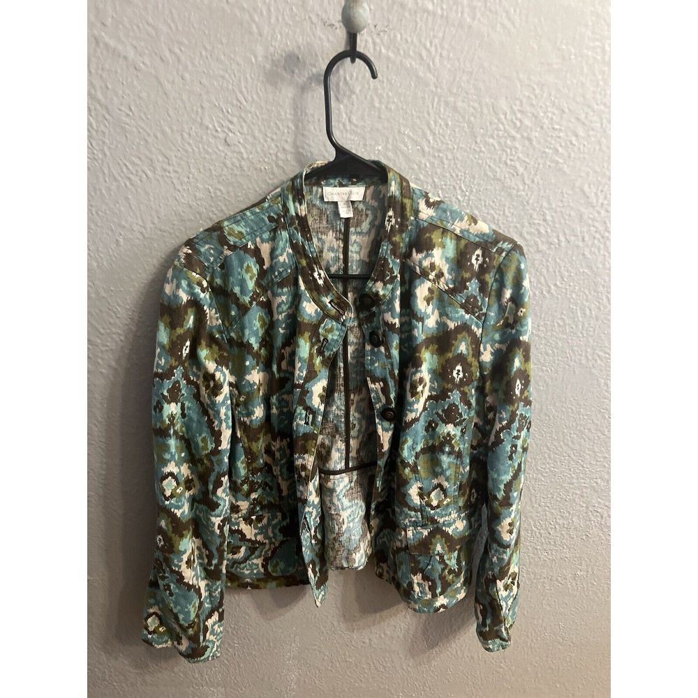 Charter Club‎ Linen women's  Size Large Jacket Pockets
